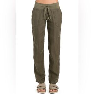 Hard Tail Straight-Up Linen Pants Olive Green